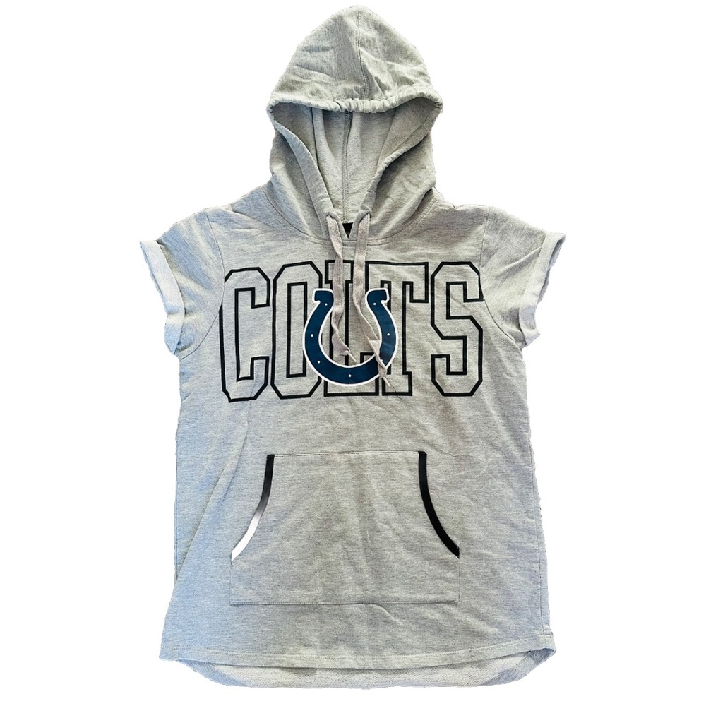 NFL Junior’s Collection Colt’s short sleeved hoodie size M‎ 7/9.C43